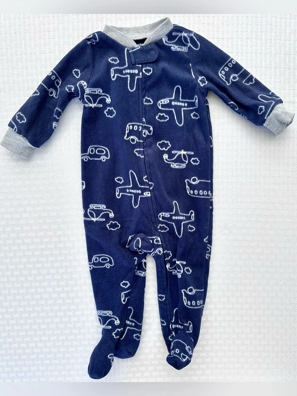 Carter’s Baby Boy 6M Fleece Footed Pajamas Lot 3 Monster Dinosaur Airplanes